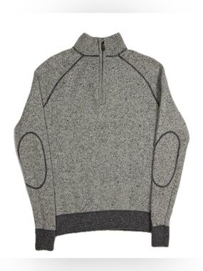Joseph Abboud lambs wool nylon blend grey knit quarter zip sweater women’s small